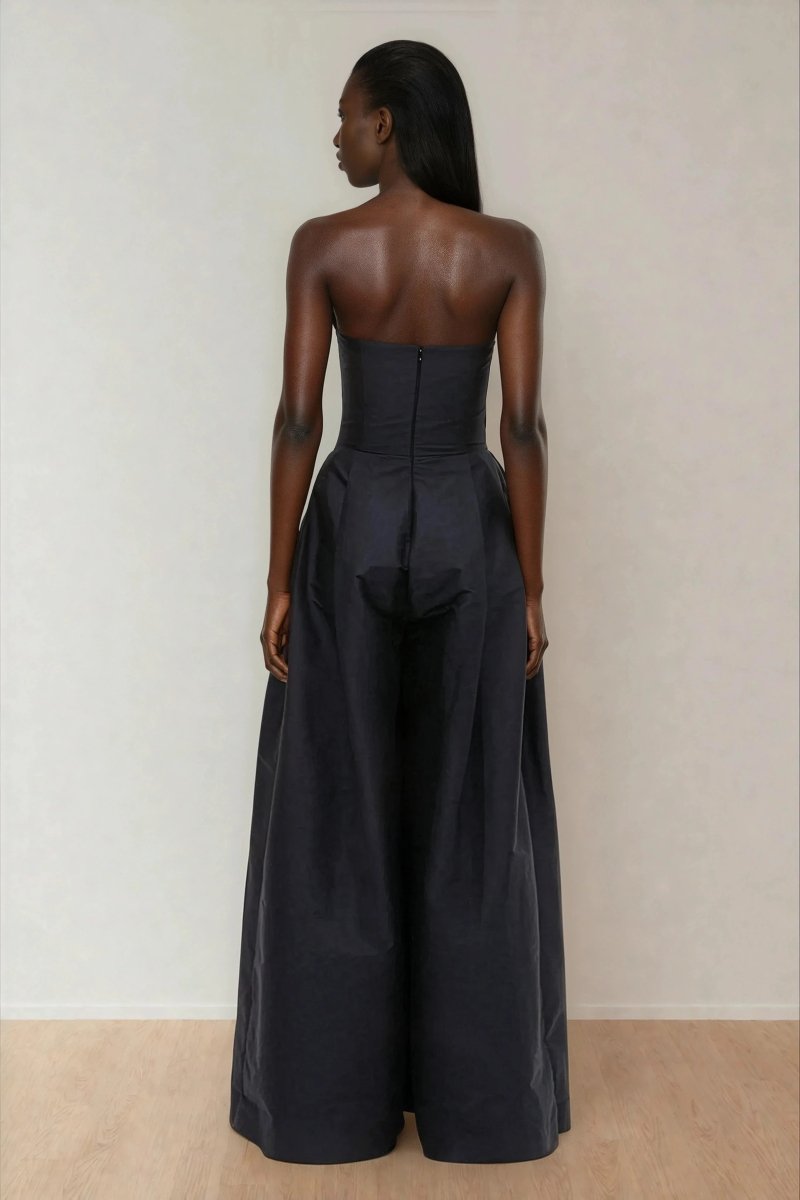 Taffeta Bloom Jumpsuit – Black