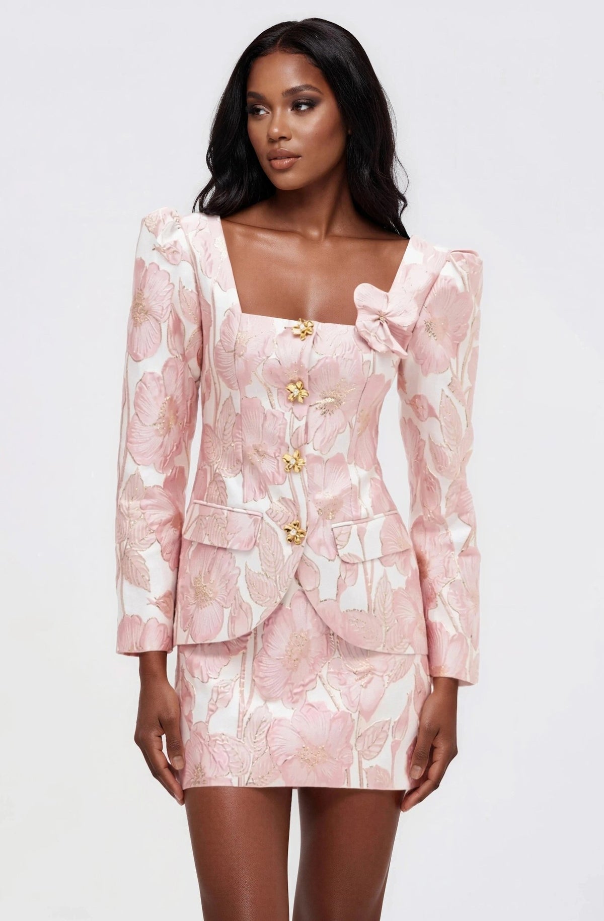 Petal Jacquard Jacket – Pink