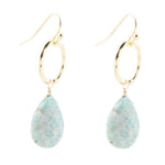 Blue Amazonite Golden Drop Earrings