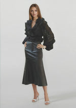 Kindra Vegan Leather Skirt – Black