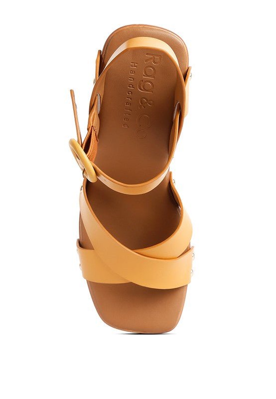 Cristina Cross Strap Embellished Heels - Encompass Boutique