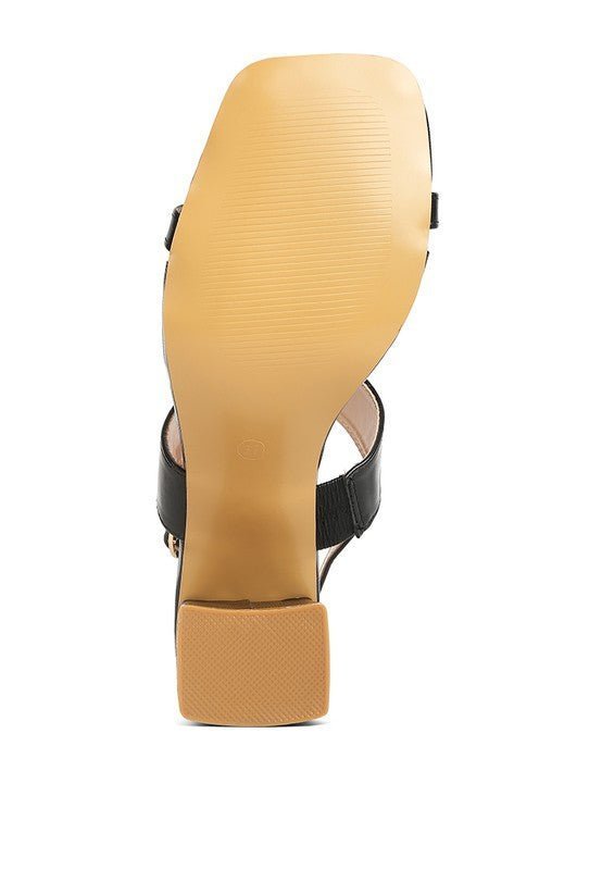 Rag Company - Elasticated Gussets Block Heel Sandals