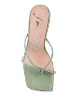 Rag Company - Fetish Croc Rhinestone Slider Sandals
