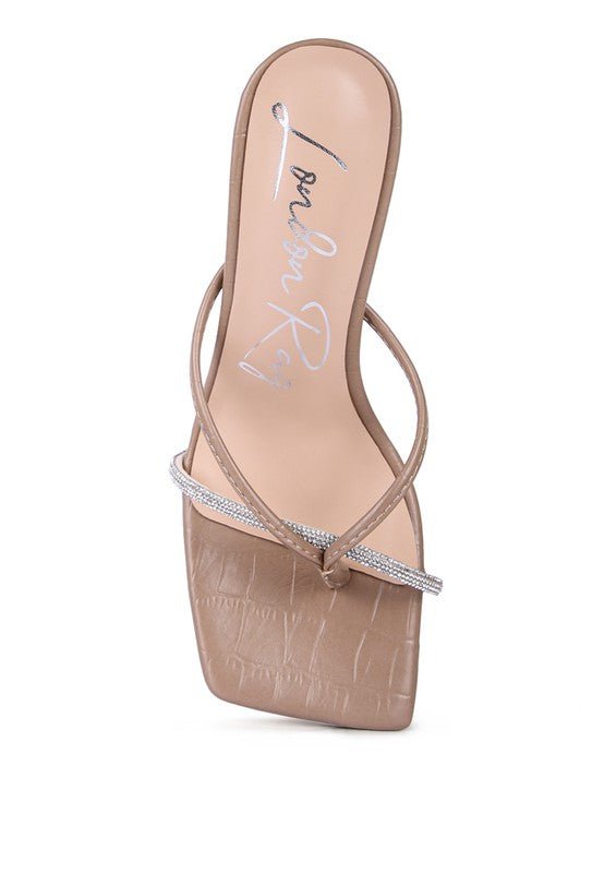 Fetish Croc Rhinestone Slider Sandals - Encompass Boutique