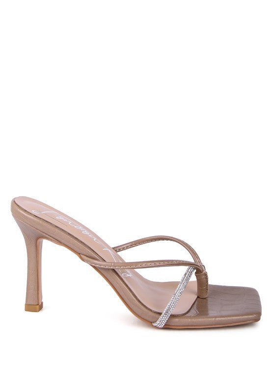 Fetish Croc Rhinestone Slider Sandals - Encompass Boutique