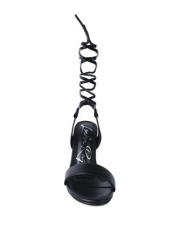 Sheeny Clear Stiletto Lace Up Sandal - Encompass Boutique