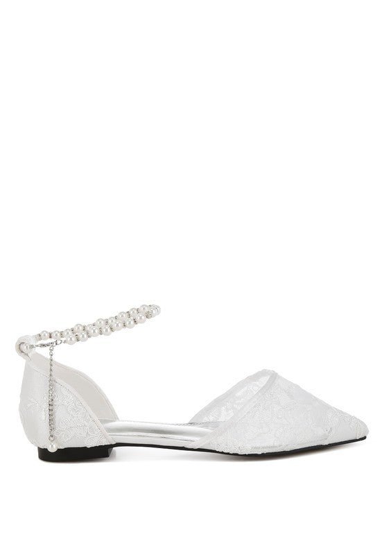 Rag Company - Shrami Pearl & Rhinestone Strap Flat Sandals