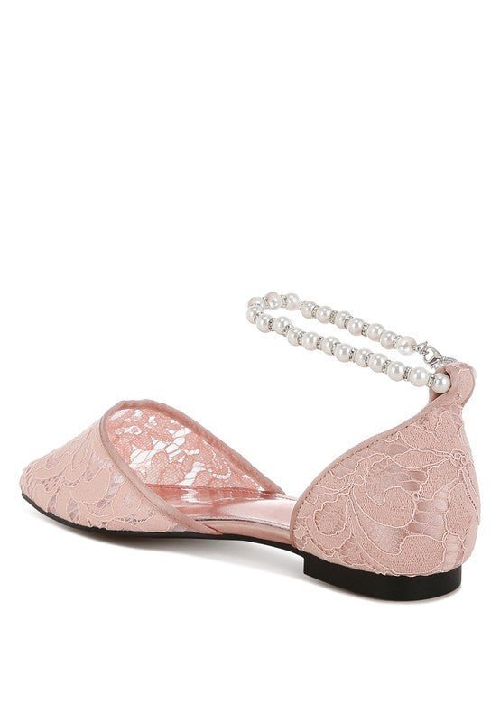Rag Company - Shrami Pearl & Rhinestone Strap Flat Sandals