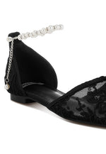 Rag Company - Shrami Pearl & Rhinestone Strap Flat Sandals