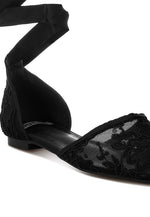 Rag Company - Shrami Pearl & Rhinestone Strap Flat Sandals