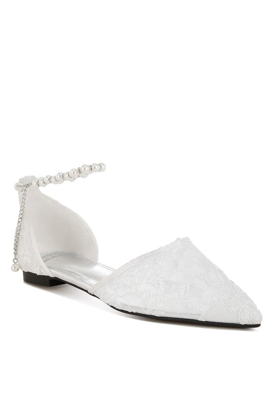 Rag Company - Shrami Pearl & Rhinestone Strap Flat Sandals