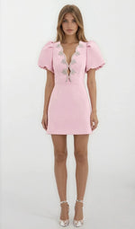 Harlynn Puff Sleeve Mini – Pink