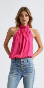 Rowan Halter Neck Sleeveless Top - Pink