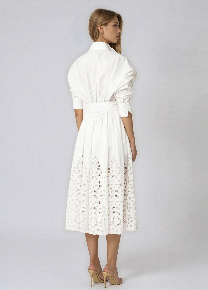 Hayden Shirt Dress – White