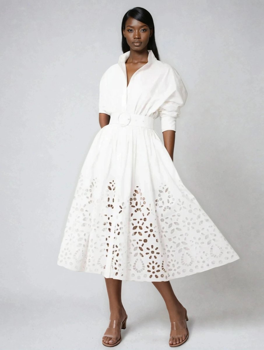 Hayden Shirt Dress – White