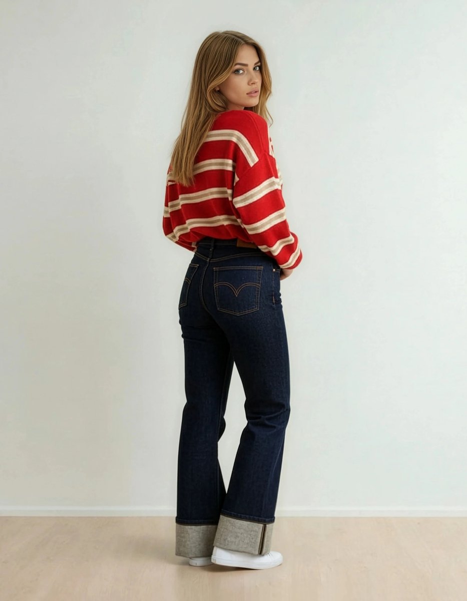 Cassian Sweater – Cherry/Sand/Eggshell