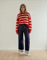 Cassian Sweater – Cherry/Sand/Eggshell