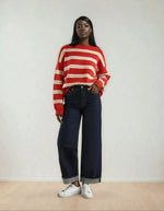 Cassian Sweater – Cherry/Sand/Eggshell