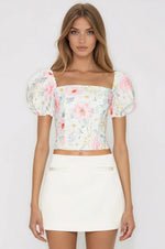 Sheyla Floral Printed Top – Summer White (Final Sale)