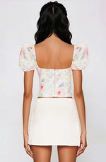 Sheyla Floral Printed Top – Summer White (Final Sale)