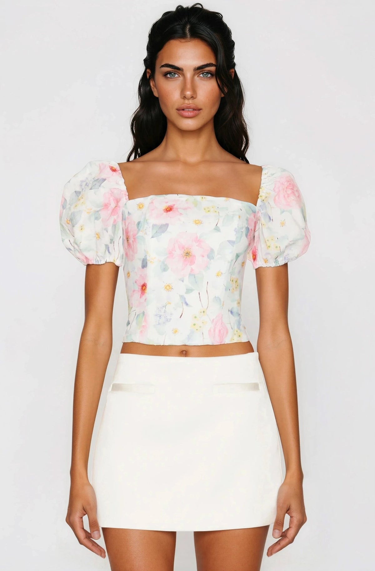 Sheyla Floral Printed Top – Summer White (Final Sale)