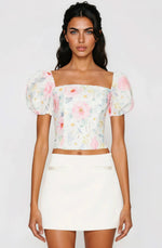 Sheyla Floral Printed Top – Summer White (Final Sale)