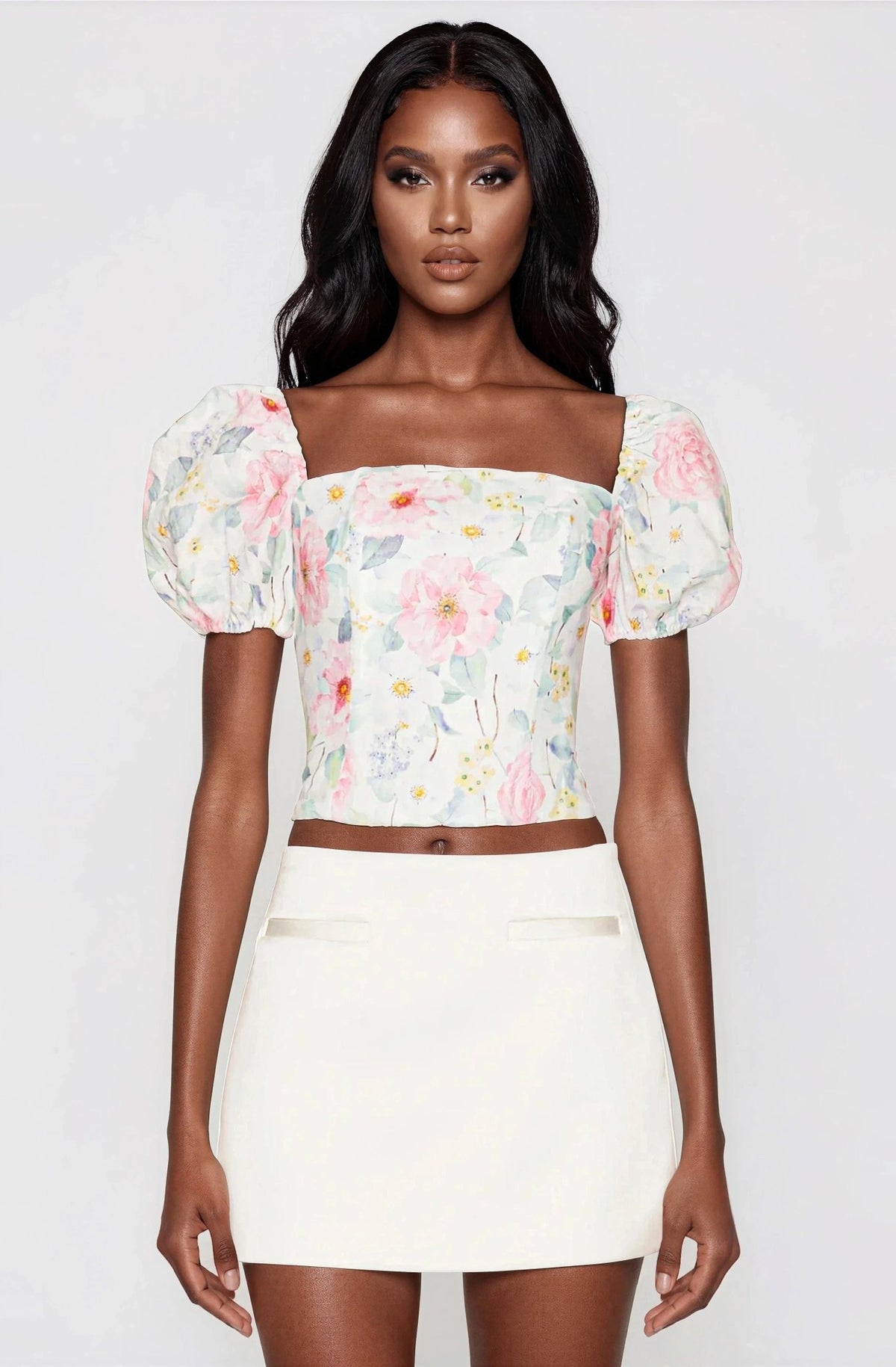 Sheyla Floral Printed Top – Summer White (Final Sale)