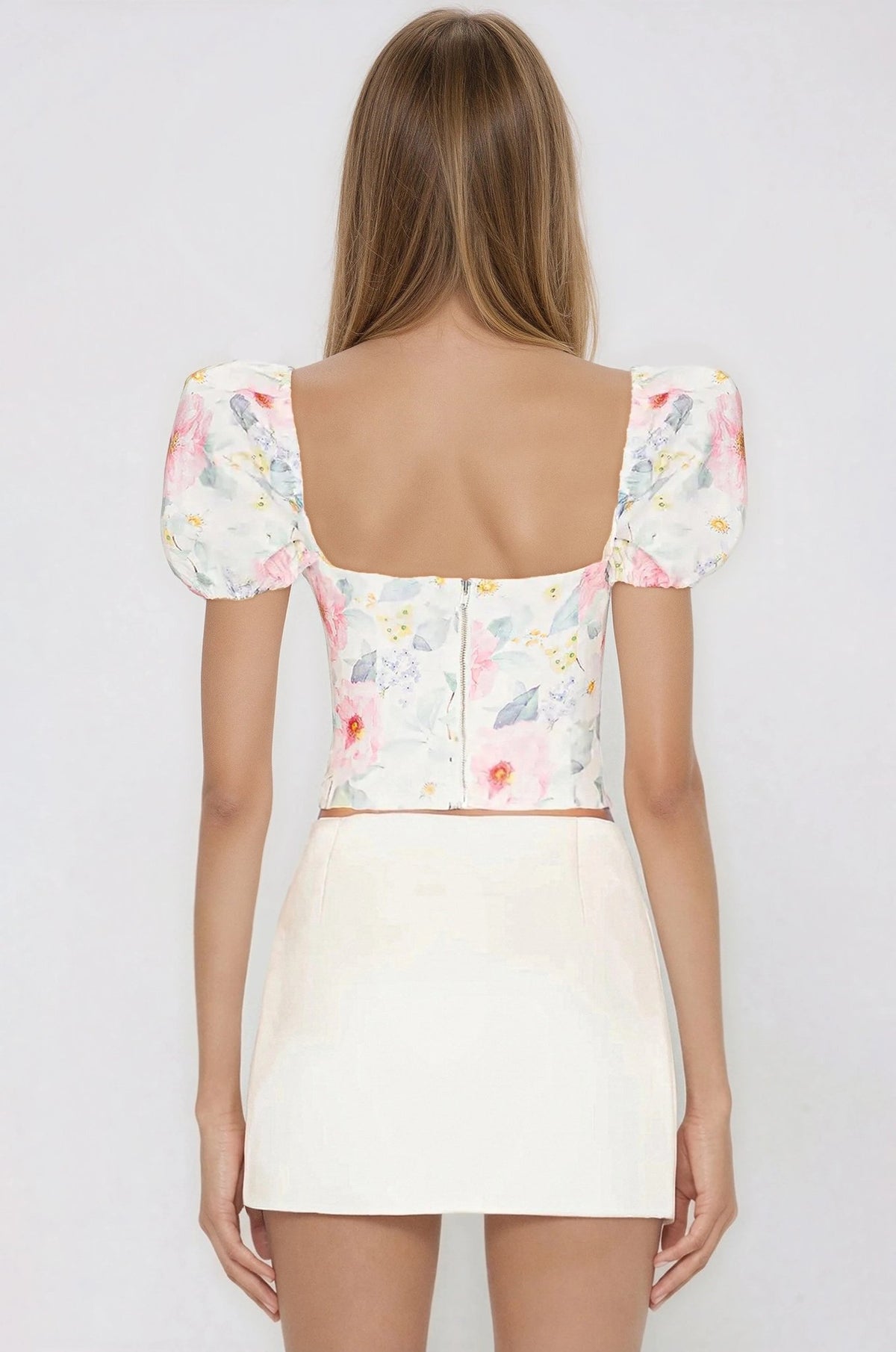 Sheyla Floral Printed Top – Summer White (Final Sale)