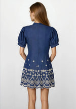 Ellena Dress – Denim/Ivory