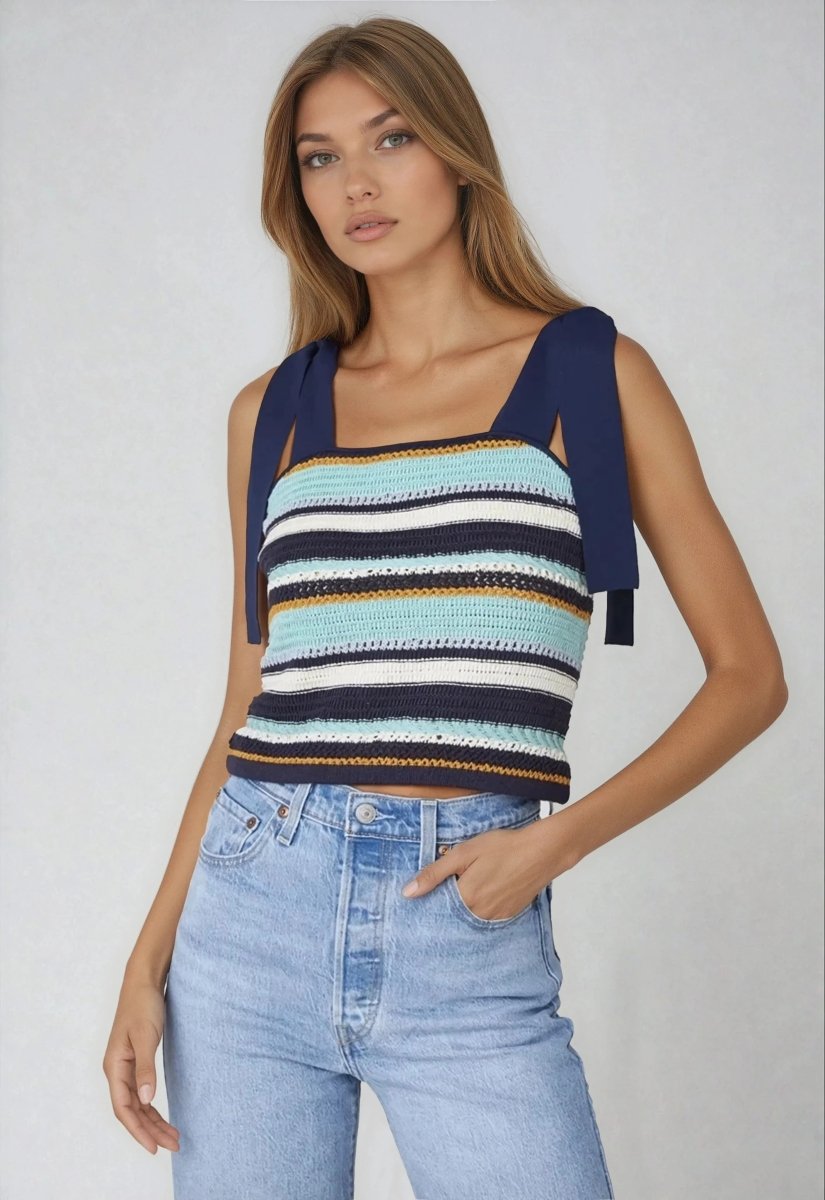 Frankie Top – Navy Multi