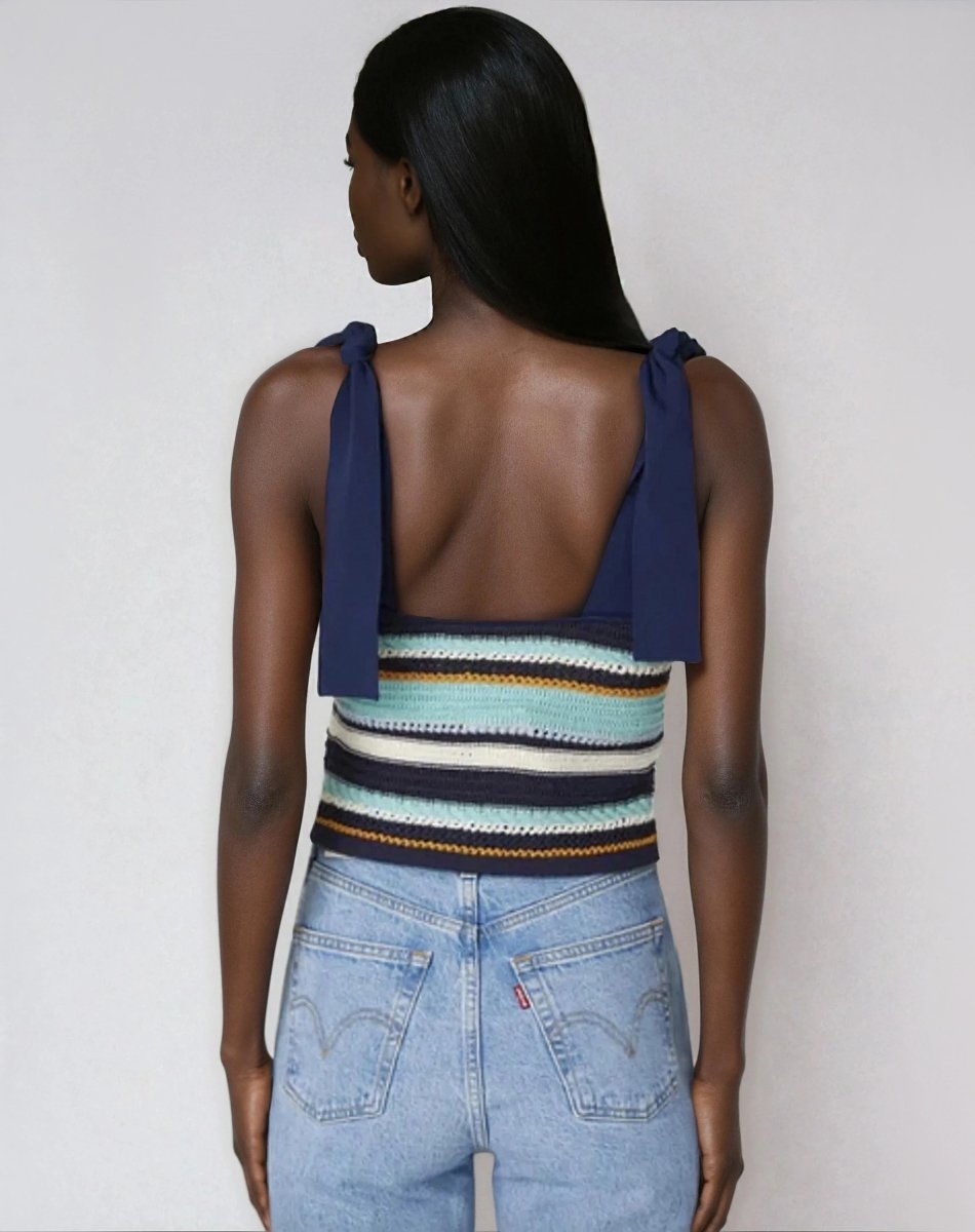 Frankie Top – Navy Multi